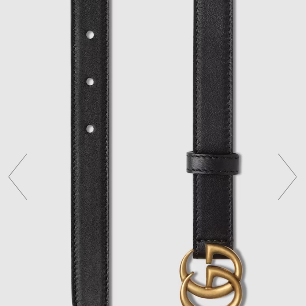 AUTHENTIC Leather Gucci Belt with Gold  Double G Buckle